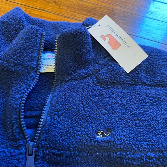 Vineyard vines new with tags blue Sherpa quarter zip - Picture 2 of 5